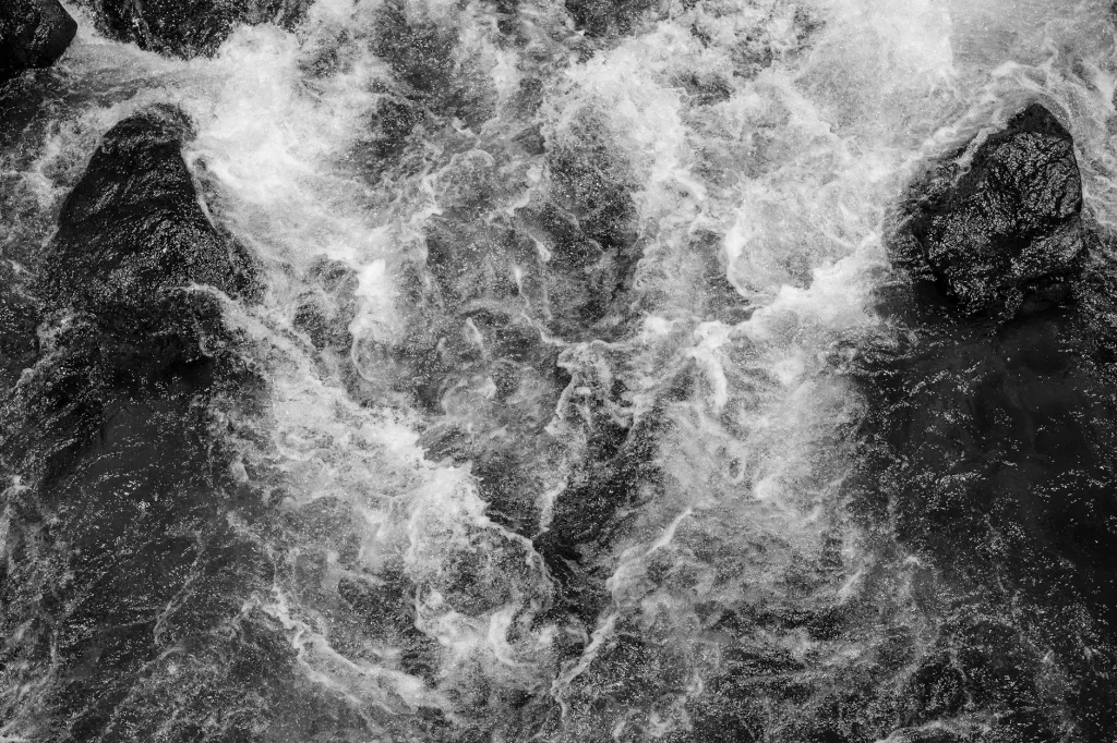 River rapids with whitewater flowing over rocks
