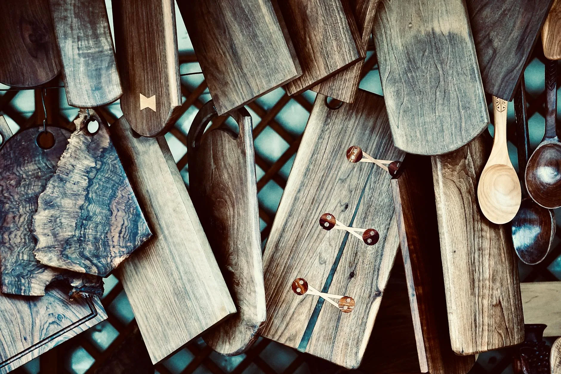 Handcrafted wooden kayak paddle