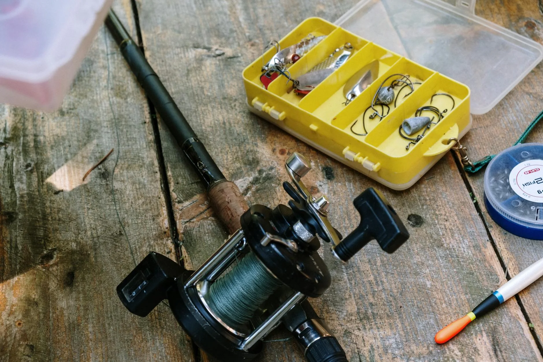 Kayak fishing setup with rods and tackle ready for a day on the water