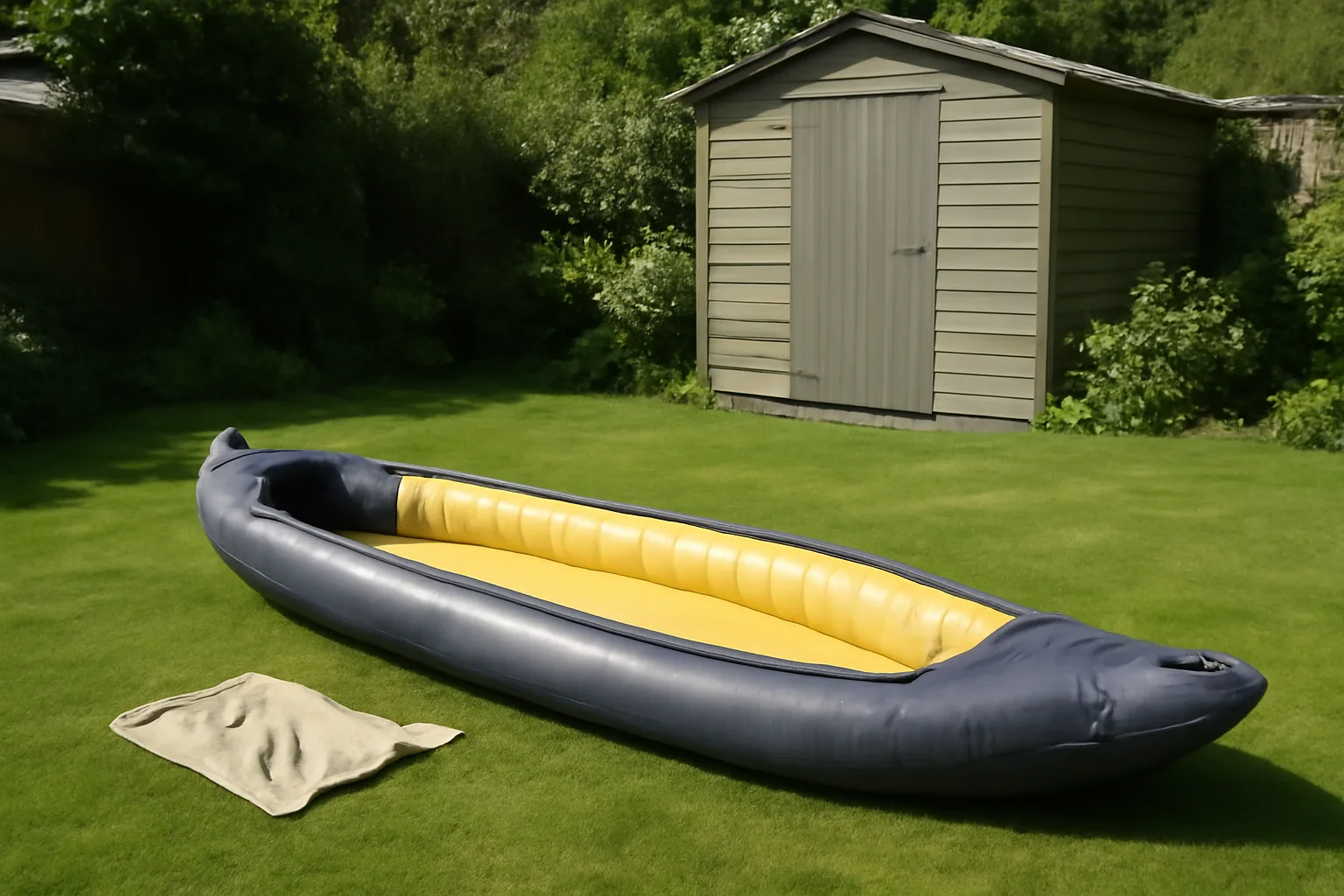 Inflatable kayak drying before home storage